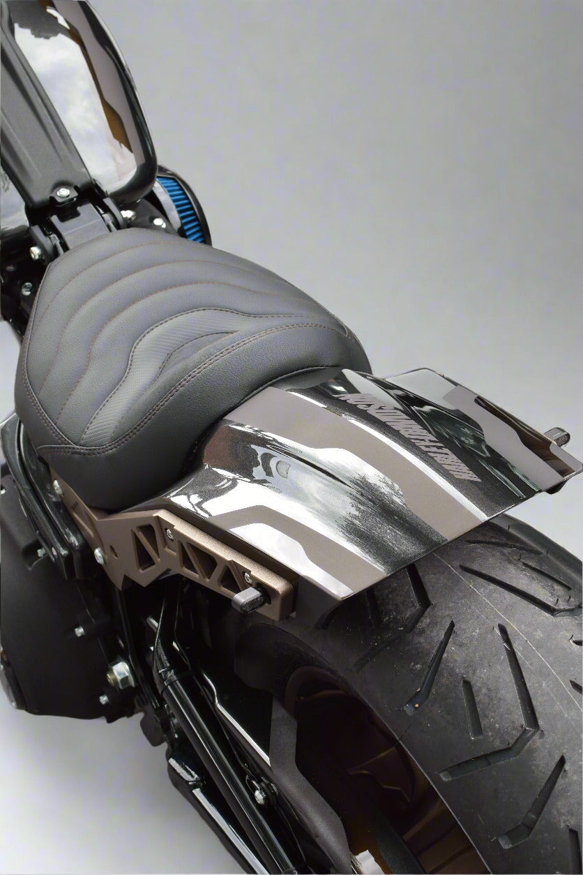 Custom Rear Fender & Leather Seat for Harley Davidson Fat Boy (2018-Up)