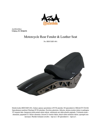 Custom Rear fender & Seat set for Harley Softail M8 2018-up