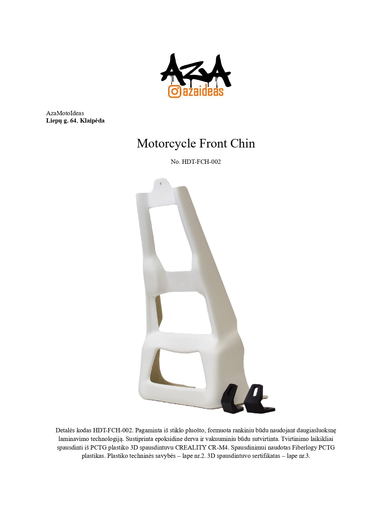 Custom chin spoiler for Harley Davidson Touring '14-24